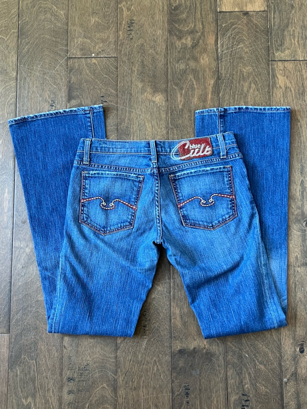 Blue Cult Women’s Blue Denim Bootcut Jeans with Decorative Back Stitching
